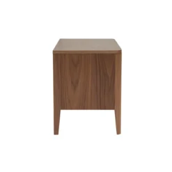 Table de chevet avec rangements 2 tiroirs bois foncé noyer benja