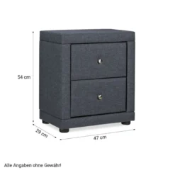 Table de chevet chambre 2 tiroirs gris