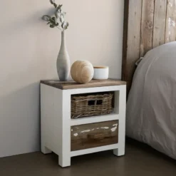 Table de chevet pin recyclé