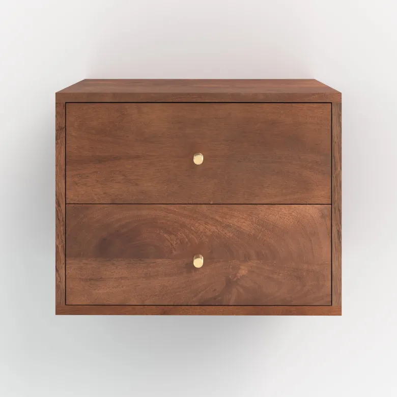 Table de chevet suspendue en bois de manguier - oréa