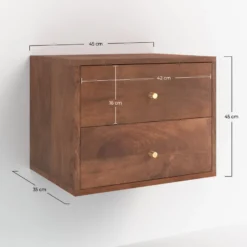Table de chevet suspendue en bois de manguier - oréa