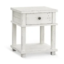 Table de chevet 1 tiroir bois blanc -