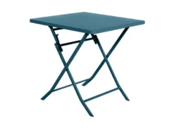 Table de jardin carrée greensboro 70 x 70 cm bleu canard - hespéride