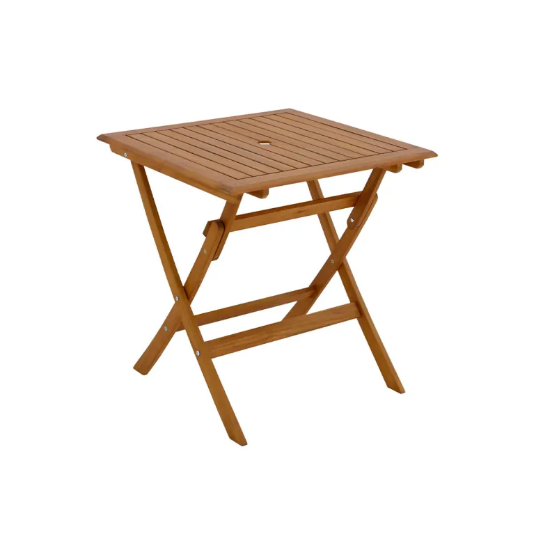 Table de jardin carrée pliante en bois massif l70 cm fuego