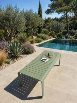 Table de jardin en aluminium - vert olive