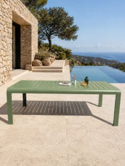 Table de jardin en aluminium - vert olive