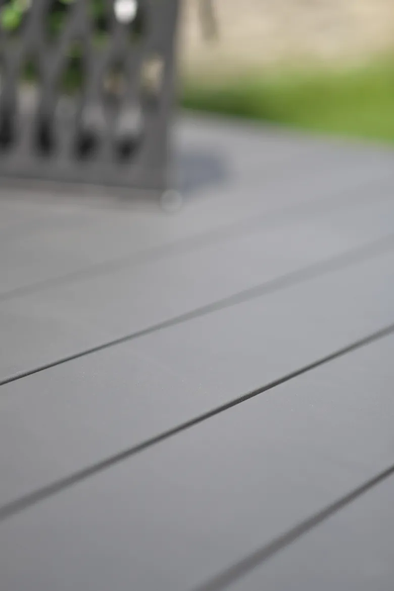 Table de jardin 10 places en aluminium - gris anthracite