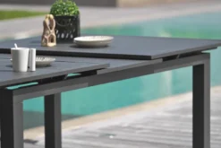 Table de jardin 10 places en aluminium - gris anthracite