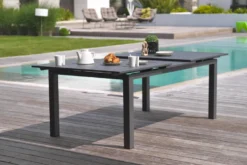Table de jardin 10 places en aluminium - gris anthracite