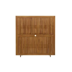 Table de jardin pliante carrée en bois massif l140 cm santiago