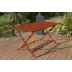 Table de jardin pliante en aluminium - terracotta