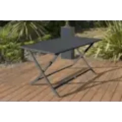 Table de jardin pliante en aluminium - gris anthracite