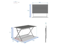 Table de jardin rectangulaire azua 6 places graphite - hespéride
