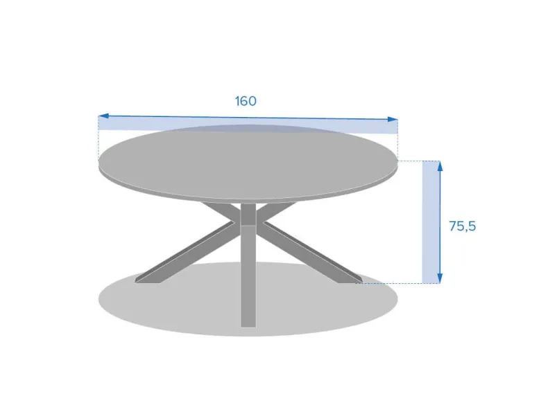 Table de jardin ronde alu acacia oriengo blanc - 8 places - hespéride