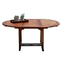 Table de jardin ronde/ovale teck huilé 6