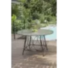 Table de jardin ronde 4 places en aluminium - marron