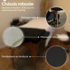 Table de massage 2z Bois noir