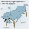 Table de massage - 3 zones
