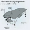 Table de massage - 2 zones