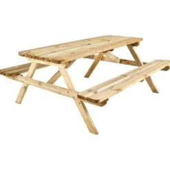 Table de pique-nique en bois romane