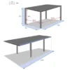 Table extensible rectangulaire alu piazza 6&nbsp;10 places graphite - hespéride