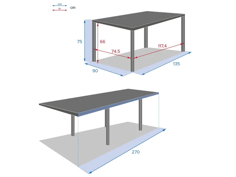 Table extensible rectangulaire alu piazza 6 10 places graphite - hespéride