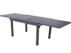 Table extensible rectangulaire alu piazza 6 10 places graphite - hespéride