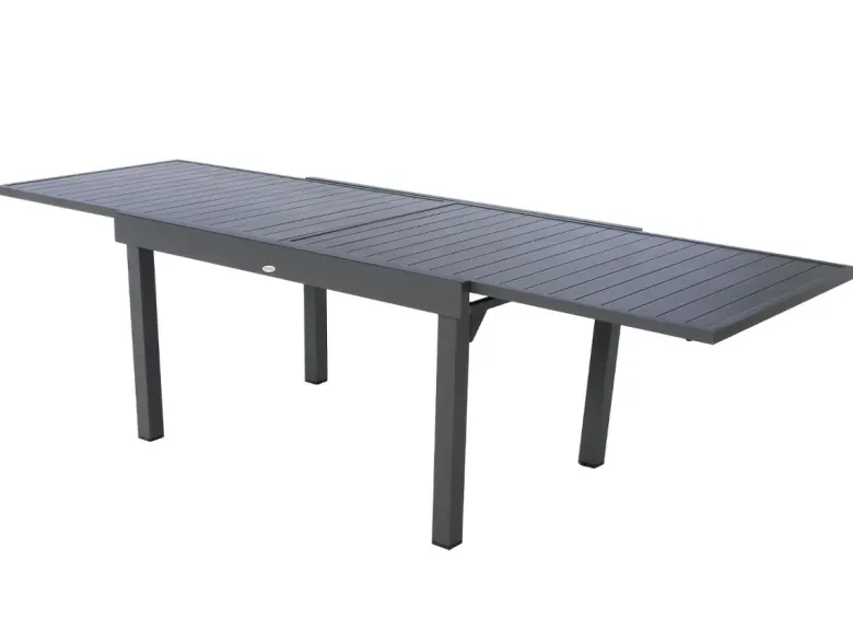 Table extensible rectangulaire alu piazza 6 10 places graphite - hespéride