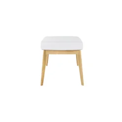 Table extensible rectangulaire blanc et bois l140-180 cm meena