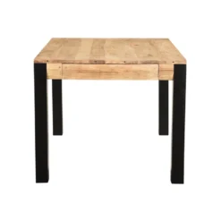 Table extensible rectangulaire en bois massif et métal noir l120-210 cm trap