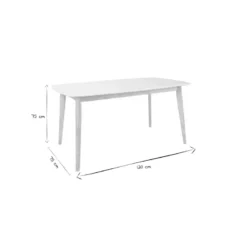 Table à manger blanc et bois clair l120 cm leena