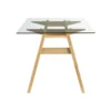 Table à manger en verre transparent et bois clair l160 cm bacco