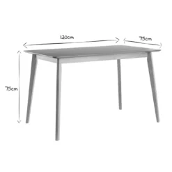 Table à manger finition frêne l120 cm elion