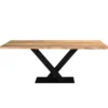 Table à manger rectangulaire en bois massif et métal noir l200 cm valley