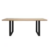 Table à manger rectangulaire finition bois chêne et métal noir l200 cm magda