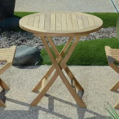 Table pliante ronde teck opio ø75 cm