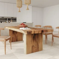 Table rectangulaire 10 personnes en bois de suar 240 cm - tanah