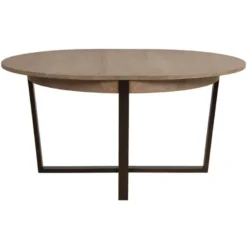 Table ronde extensible bois beige -
