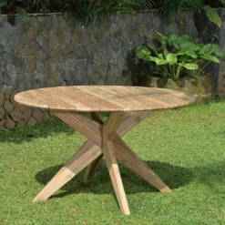 Table ronde teck recyclé d 135 cm sakai