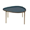 Tables basses gigognes laquées moutarde, bleu canard et bleu (lot de 3) zuria
