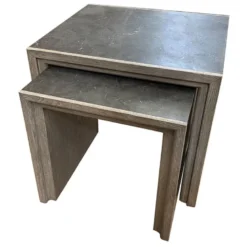 Tables gigognes pierre naturelle noir -