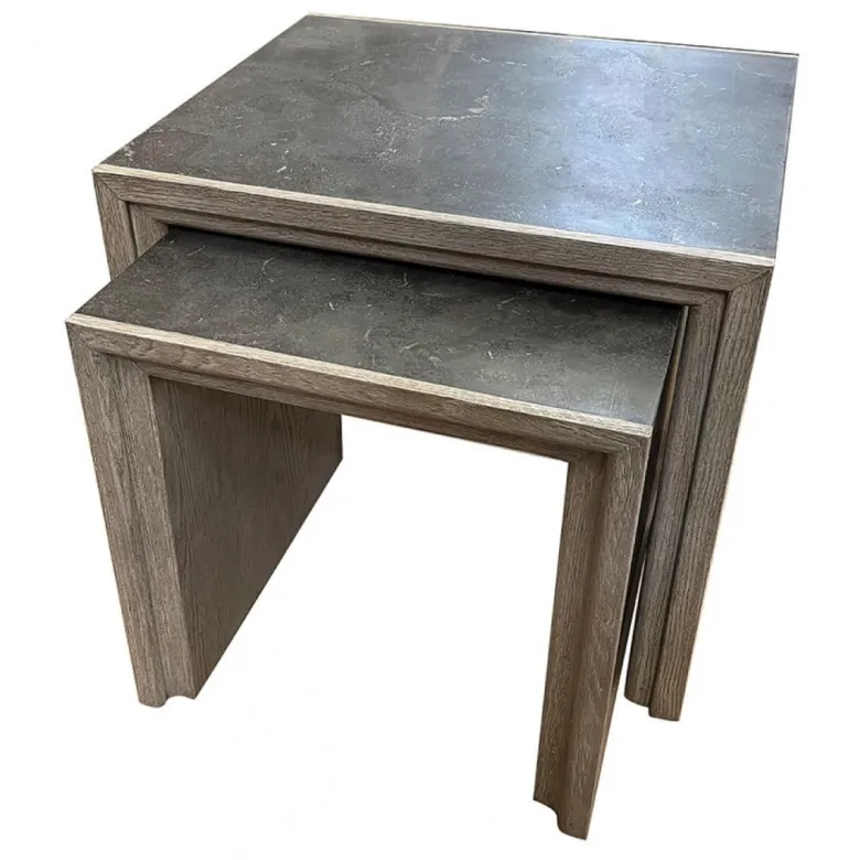 Tables gigognes pierre naturelle noir -