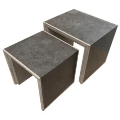 Tables gigognes pierre naturelle noir -