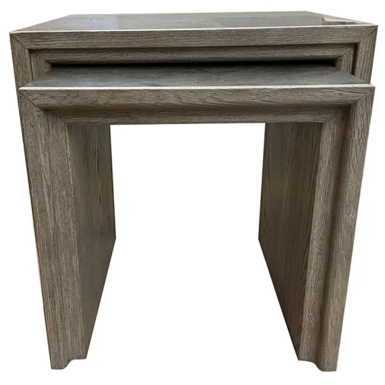 Tables gigognes pierre naturelle noir -