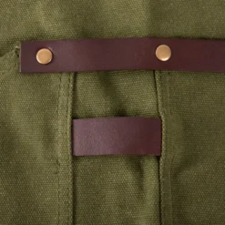 Tablier cuir toile waxée 547 vert olive