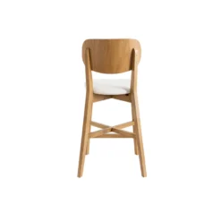 Tabouret de bar bois clair chêne et blanc h65 cm lucia