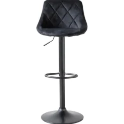 Tabouret de bar en velours noir robin