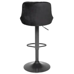 Tabouret de bar en velours noir robin