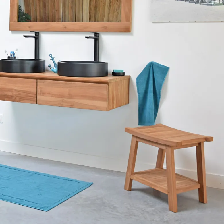 Tabouret en teck massif - kyoto