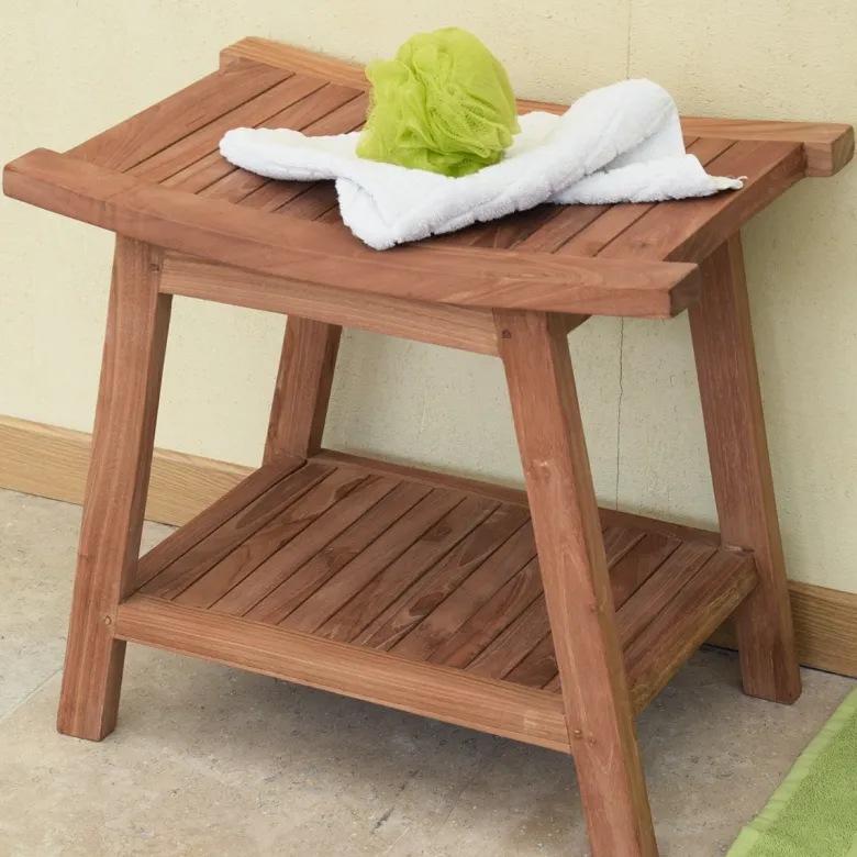 Tabouret en teck massif - kyoto